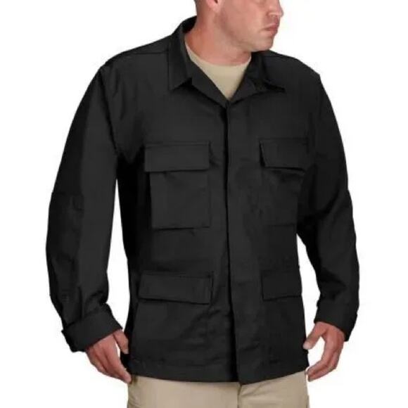 NWOT Propper Men’s BDU 4 Pocket Tactical Coat Jacket Black Size XS - Picture 1 of 7